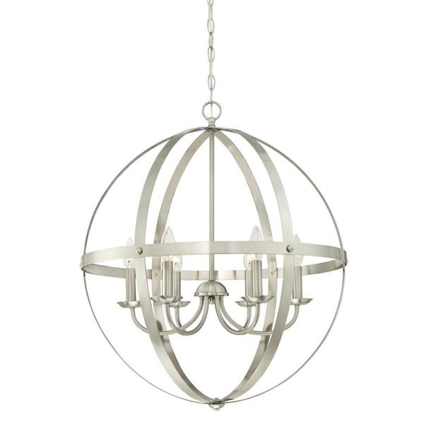 Westinghouse Six-Light Indoor Chandelier Stella Mira Brushed Nkl 6328300